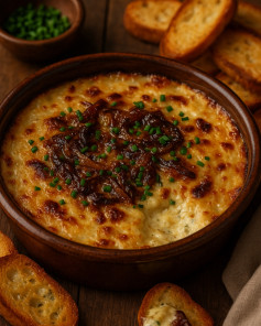 Smoky Gouda Bliss: Caramelized Onion Cheese Dip