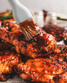 Smoky Grilled BBQ Chicken with Caramelized Sauce