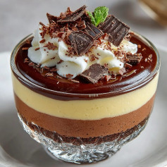 Sobremesa Três Camadas de Chocolate Gelado