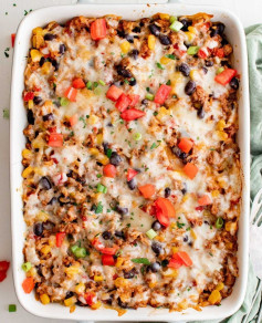 Southwest Turkey and Black Bean Fiesta Casserole