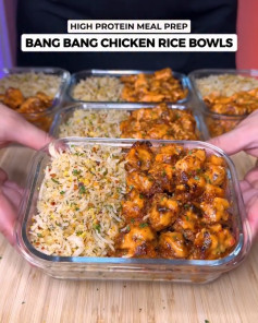 Spicy Bang Bang Chicken with Lemon Herb Coconut Rice