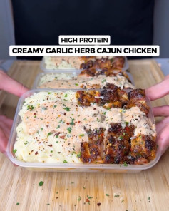 Spicy Cajun Chicken with Creamy Garlic Herb Mash