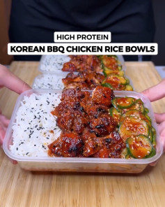 Spicy Korean BBQ Chicken with Crunchy Cucumber and Rice Bliss