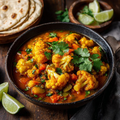 Spicy Potato and Cauliflower Delight with Cilantro