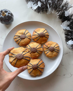 Spooky Protein Spider Cookies for Halloween
