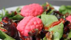 Spooky Zombie Salad with Spiralized Veggie Brains