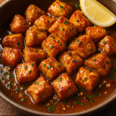 Sticky Honey Butter Garlic Chicken Bites