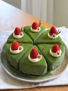 Strawberry Blossom Matcha Crepe Delight