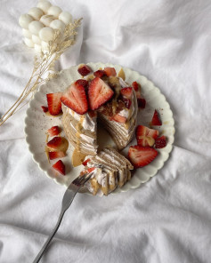 Strawberry Peanut Butter Protein Pancake Delight