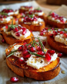 Sweet Potato Delight with Goat Cheese and Pomegranate