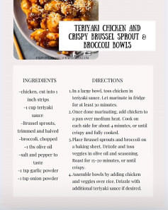 Teriyaki Chicken with Crispy Brussels and Broccoli Delight
