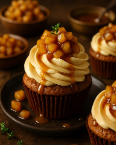 Thyme-Infused Apple Bliss with Salted Caramel Swirl