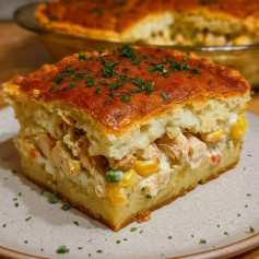Torta Cremosa de Frango ao Forno com Requeijão