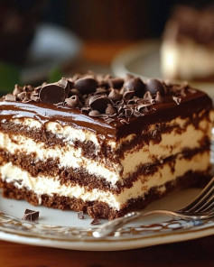 Torta Gelada de Chocolate Cremoso com Camadas Crocantes