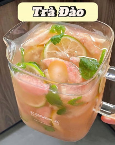 Trà Đào Tươi Mát Hương Bạc Hà