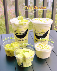 Trà Sữa Cốm Non Thơm Lừng Hương Lá Dứa Mát Lạnh