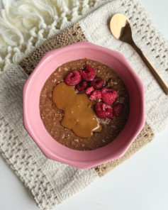 Triple Chocolate Protein Oatmeal Delight with Berries