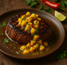 Tropical Grilled Steak with Spicy Mango Delight
