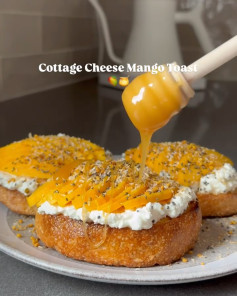 Tropical Mango Cottage Cheese Toast Delight