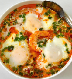 Trứng Hấp Tôm Sánh Quyện Vị Tương Đậu