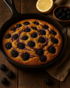 Zesty Blackberry-Lemon Cornmeal Skillet Delight