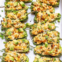 Zesty Buffalo Lime Chicken Stuffed Peppers Delight