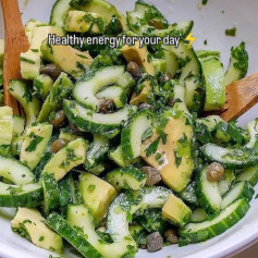 Zesty Cucumber Avocado Delight with Fresh Herbs