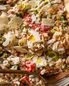 Zesty Italian Chicken Salad with Pesto Delight