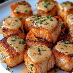 Zesty Lemon & Chive Creamy Salmon Bites Delight