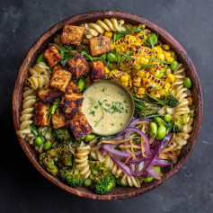 Zesty Mexican Corn and Tempeh Pasta Spectacle