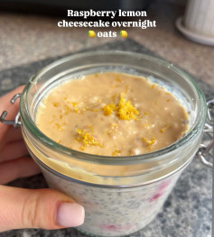 Zesty Raspberry Lemon Cheesecake Oats Delight