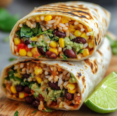 Zesty Vegan Burrito with Avocado and Jalapeños