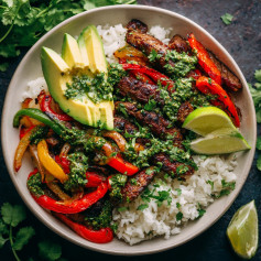Zesty Vegan Chimichurri Bowl with Avocado Delight