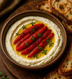 Zesty Whipped Feta with Roasted Red Peppers Delight