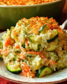 Zucchini Rice Casserole with Stuffing Mix