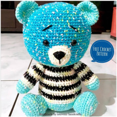 Adorable Blue Bear Crochet Pattern for Beginners