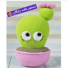 الگوی قلاب بافی کاکتوس خندان زیبا