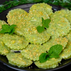 BÁNH CHUỐI XANH NƯỚC DỪA DẺO MỊN, THƠM BÉO, MÀU XANH MÁT MẮT