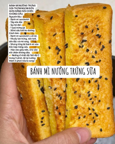 BÁNH MÌ NƯỚNG TRỨNG SỮA THƠM NGON ĐƠN GIẢN BẰNG NỒI CHIÊN KHÔNG DẦU.