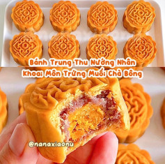 Bánh Trung Thu Nướng Nhân Khoai Môn Trứng Muối Chà Bông
