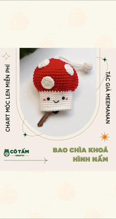 Bao Chìa Khóa Nấm Len Dễ Thương