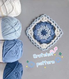 Beautiful Blue and White Crochet Square Pattern Tutorial