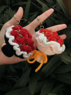 Biểu đồ chi tiết móc bộ hoa hồng mini bằng len