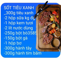 Bò Bít Tết Sốt Tiêu Xanh Kem Tươi Đậm Đà