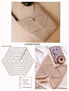 Bolsa de crochê hexagonal: elegante e prática para o dia a dia