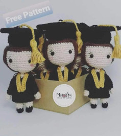 Bonecos de Formatura Amigurumi: Padron Gratuito para Crochê