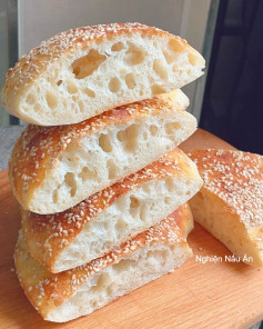 CÁCH LÀM BÁNH CIABATTA KIỂU TRUNG VỎ GIÒN, RUỘT MỀM, THƠM NỨC MŨI.