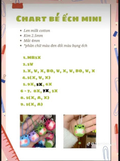 Cách móc bé ếch mini dễ thương từ len cotton