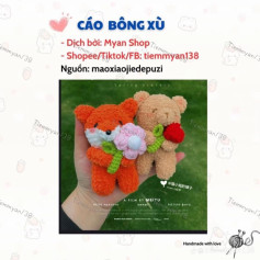 Cách móc cáo bông xù và gấu ôm hoa dễ thương