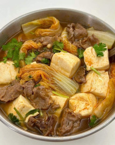 CANH THỊT BÒ CẢI THẢO ĐẬU PHỤ - MÓN NGON THANH MÁT
